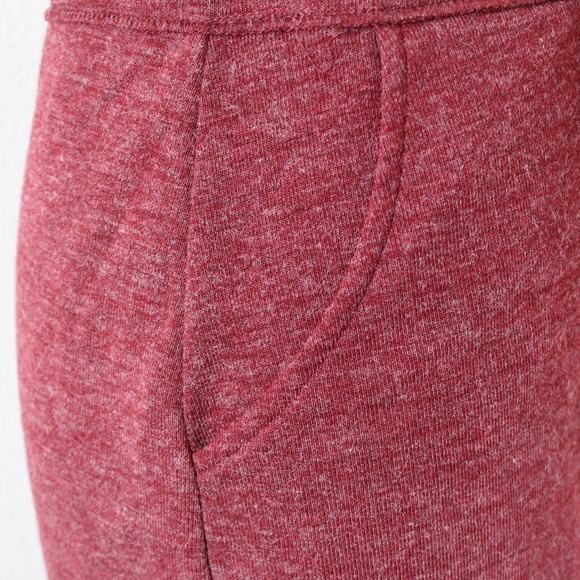 Flecked Burgundy High-Waisted Athleisure Skirt - Picture 5 of 8
